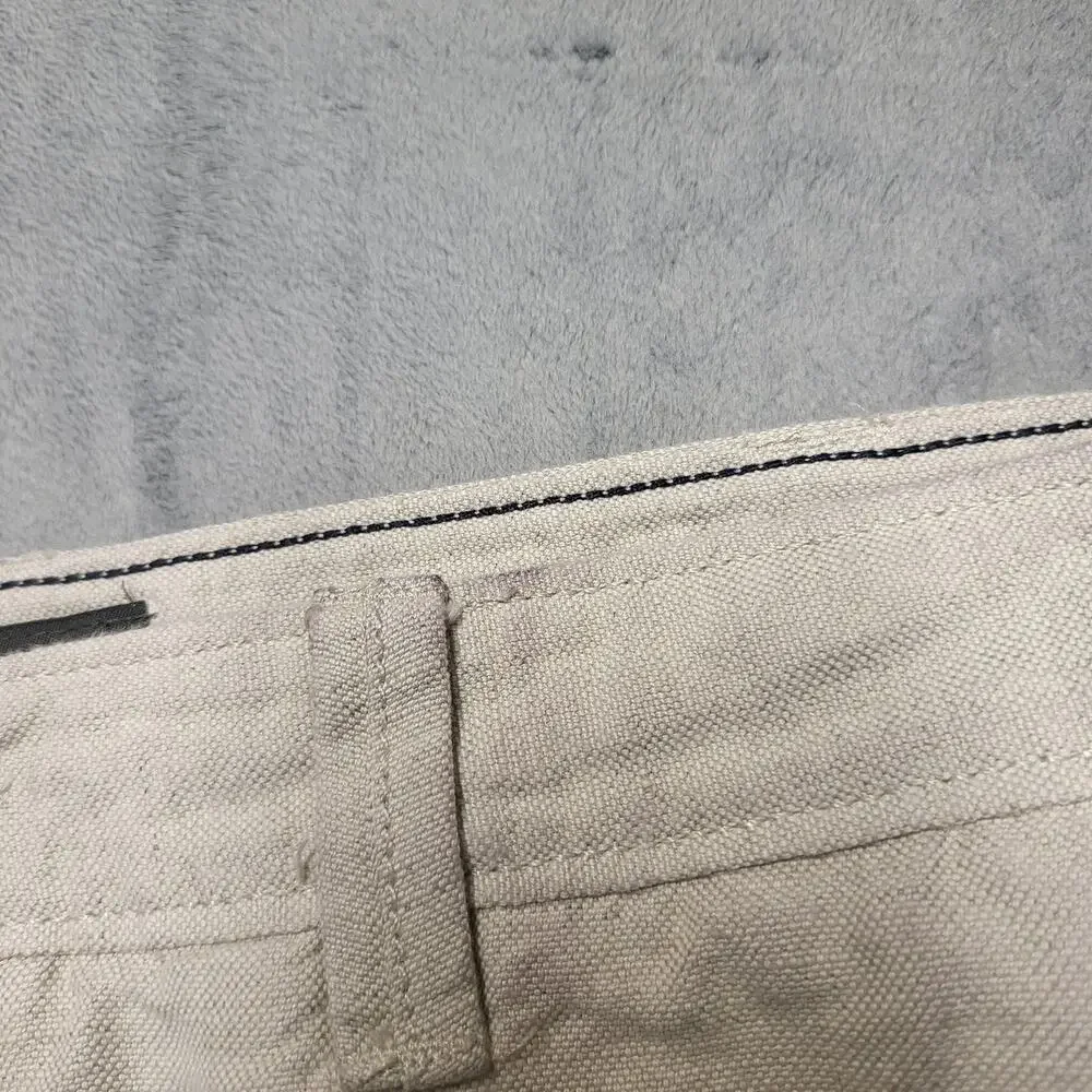 St. John's Bay Pants Mens 38x29 Beige Chino Relaxed Fit Linen Cotton Pockets